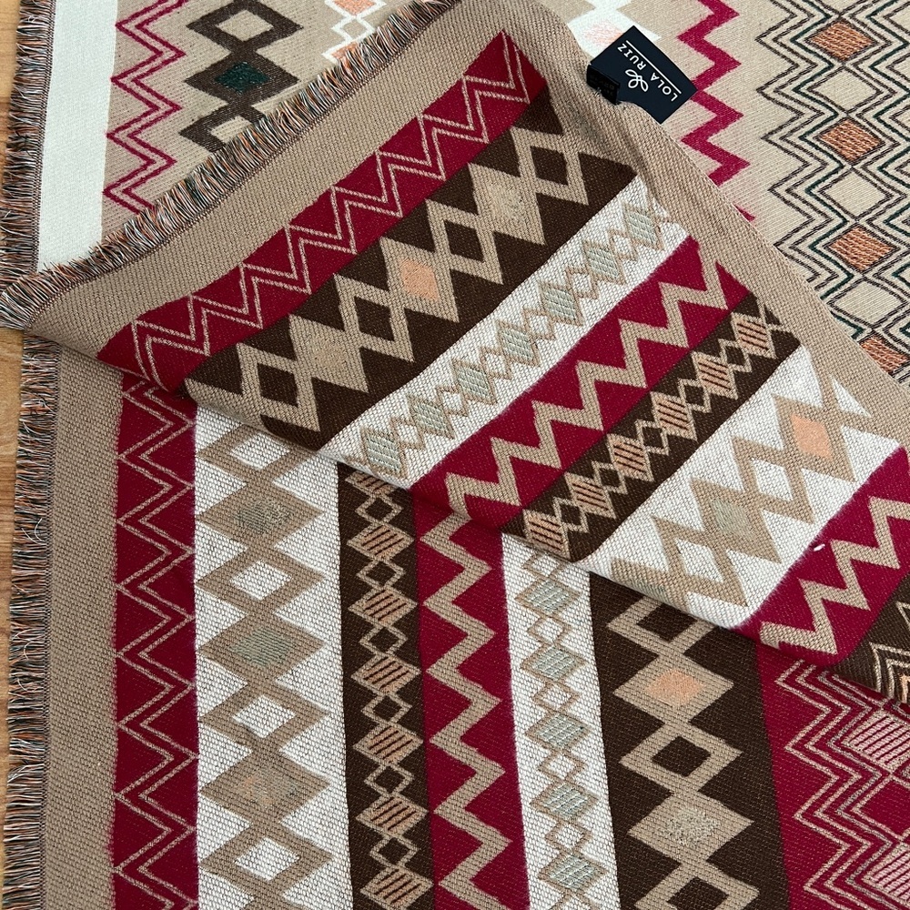 NWT (Unworn) Colorful Geometric Long Scarf  46 x 74” Viscose